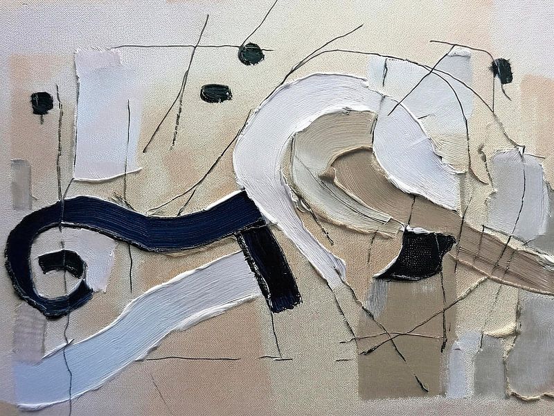 Modern abstract schilderij, natureltinten van Studio Pieternel