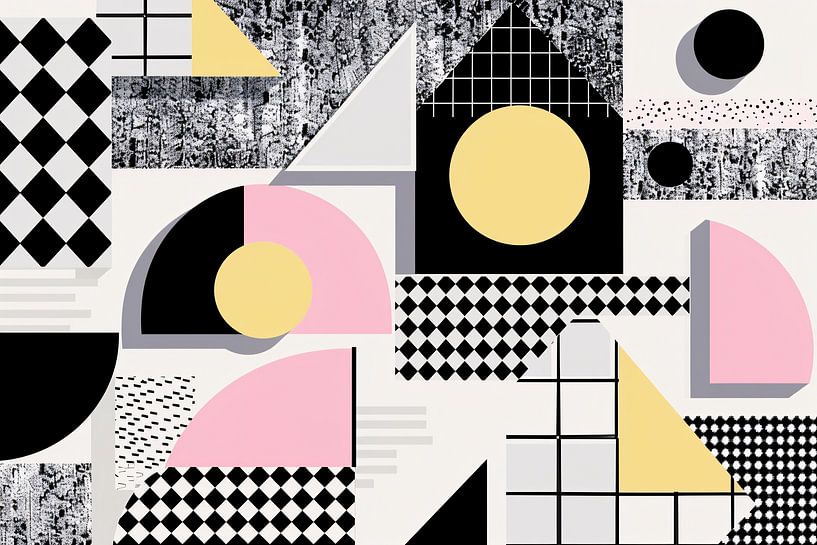 Abstract geometric shapes with pastel shades by Imperial Art House