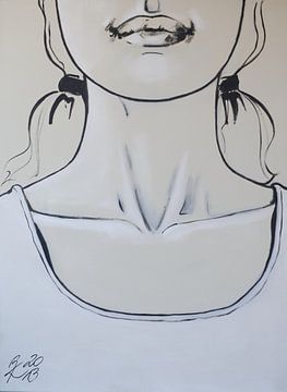 Meisje in wit shirt van Petra Kaindel