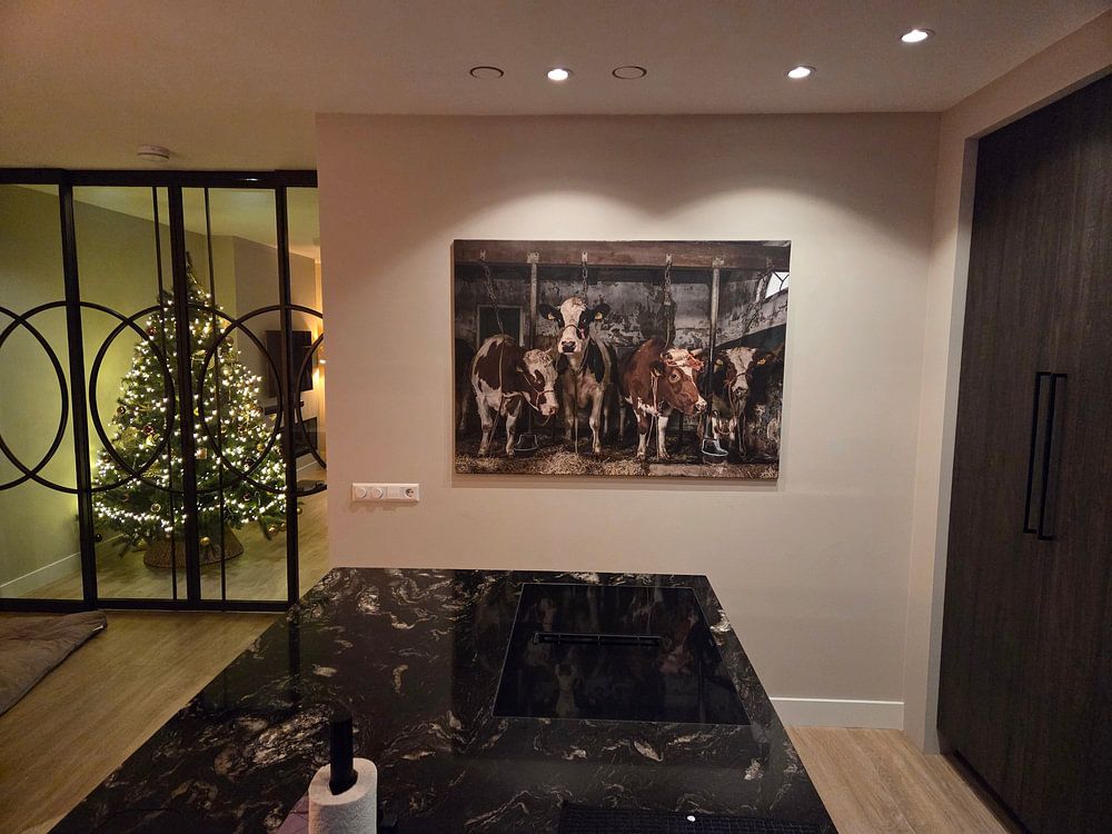 Dutch cows in an old barn  by Inge Jansen 