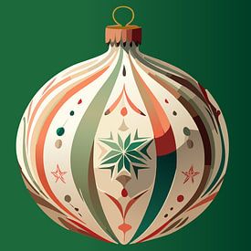 CHRISTMAS ART Christmas ball 2 on green background by Liefs Lian