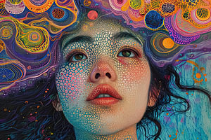 Buntes Gesicht