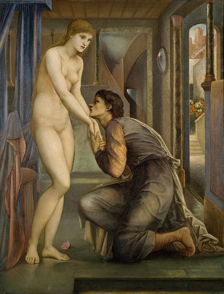 Edward Burne-Jones - Pygmalion en het Beeld - De ziel bereikt van 1000 Schilderijen