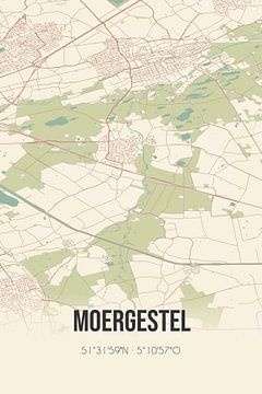 Alte Karte von Moergestel (Nordbrabant) von Rezona