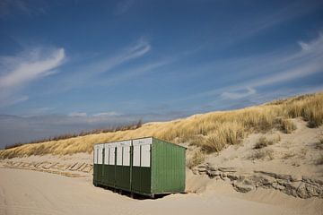 strandhuisjes op het strand in Zeeland