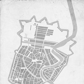 Plan de la ville de Haarlem 1742 vintage sur STADSKAART