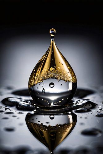 Kristalheldere druppel met reflectie