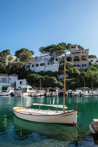 Authentic harbour in Mallorca spain, Small traditional fishing boat