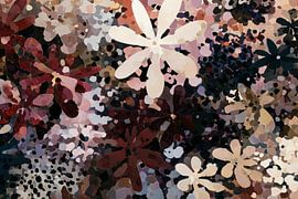 Abstraktes Blumenfeld in tiefen Farbtönen