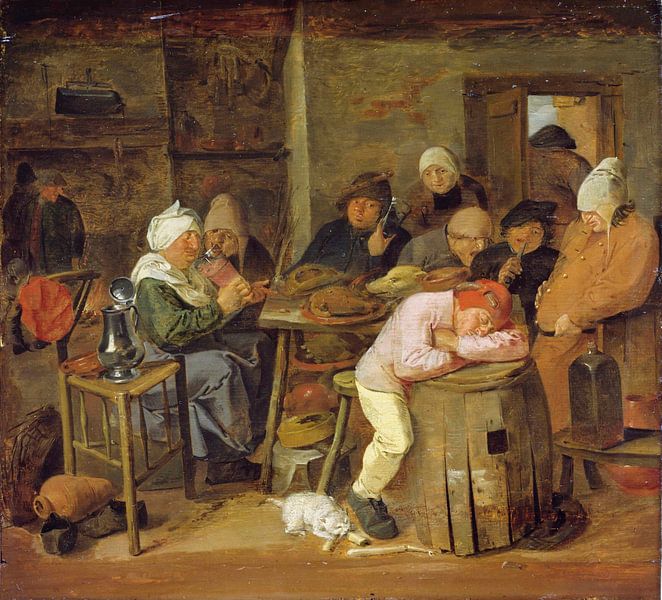 Farmers in an inn, Adriaen Brouwer by Masterful Masters
