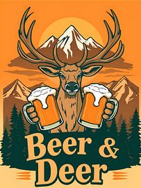 Bière et cerf sur rendyokt rendy