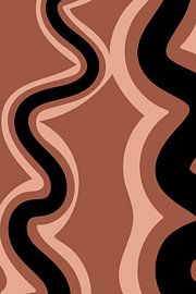 Retro Waves: Minimalist Abstract Art in Terra, Pink, and Black no. 6 by Dina Dankers