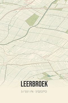 Vintage landkaart van Leerbroek (Utrecht) van Rezona