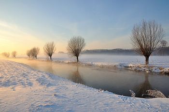 Schilderachtig winterlandschap bij het Brabantse dorp Drimmelen