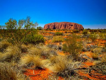 Uluru, the sacred rock in the outback of Australia by Rietje Bulthuis