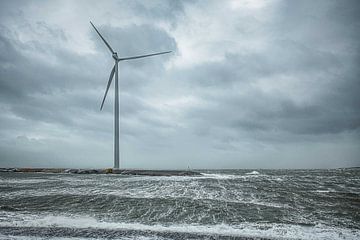 Windkracht 10, storm op zee van Jim De Sitter