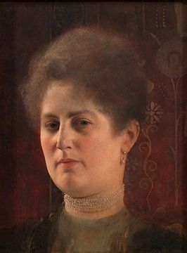 Gustav Klimt - Portret van een onbekende vrouw (Mrs Heymann) (1884-1904) van Peter Balan