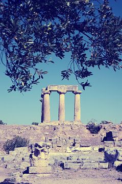 De tempel van Apollo in Korinthe van Berthold Werner