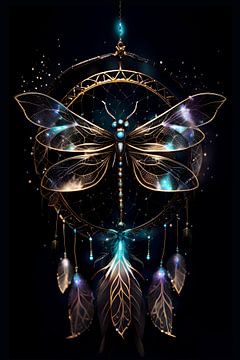 Dreamcatcher Dragonfly Indian Power Animal Spiritual by Creavasis