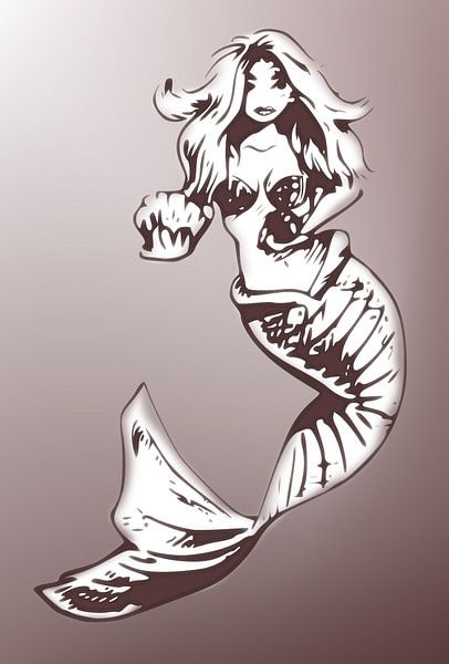 Meerjungfrau mit Perle und Muschel von Emiel de Lange