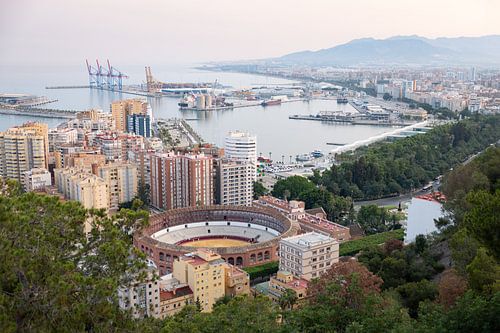 Uitzicht in Malaga vanaf Gibralfaro Belvedere | Reisfotografie | Zonsondergang