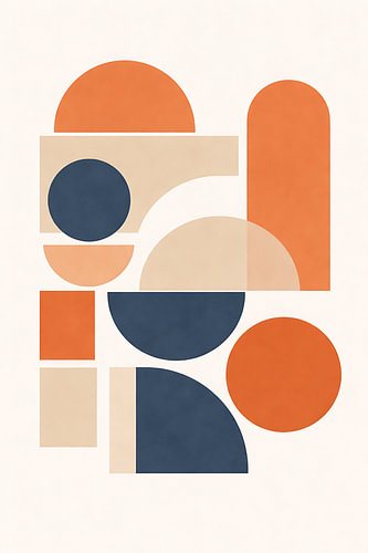 Moderne Blauw-Oranje Balans