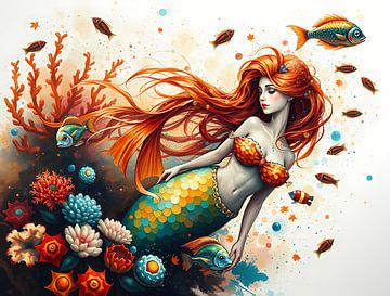 Mermaid in coloursplash