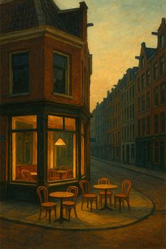 De Pijp Solitude – Quiet Café Corner at Dusk