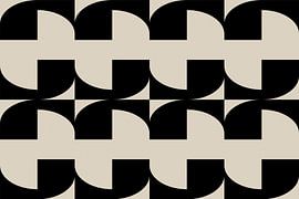 Modern abstract minimalist geometric  retro shapes in black and white 2 by Dina Dankers