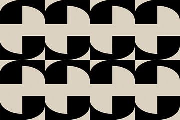 Moderne abstracte minimalistische geometrische retro vormen in zwart en wit 2 van Dina Dankers