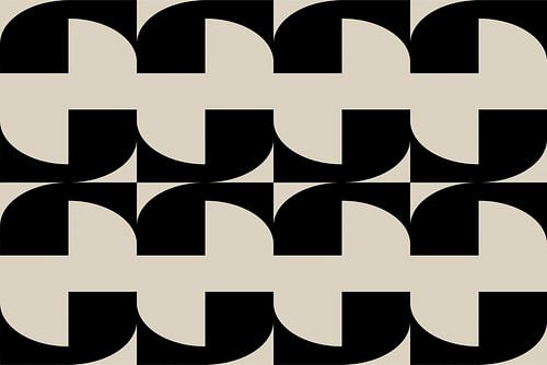Formes géométriques rétro modernes abstraites et minimalistes en noir et blanc 2