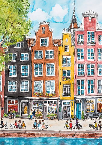 Amsterdam van Abstract Schilderij