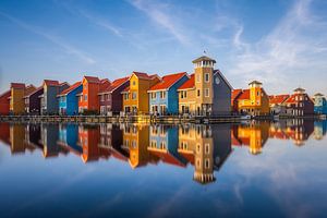 Bunte Häuser in Groningen, Niederlande von Michael Abid