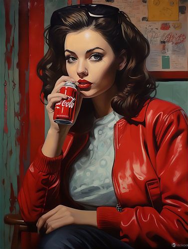 Veste en cuir rouge