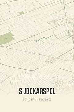 Vintage landkaart van Sijbekarspel (Noord-Holland) van Rezona