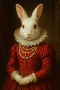 Königliches Kaninchen: Die Dame der Königin in feierlichem Rot