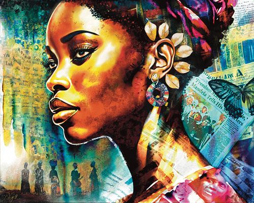 Mandela’s Echo (mixed media portret)