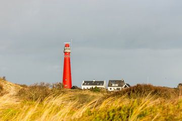 The lighthouse of Schiermonnikoog between the dunes by thomaswphotography