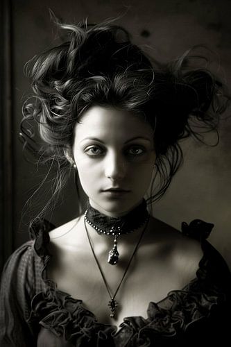 vrouw kijkt in de lens