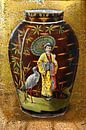 Chinese geisha with stork on authentic tea tin by StudioMaria.nl thumbnail