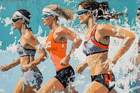 Aktive Frauen beim Triathlon