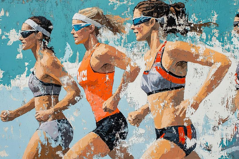 Aktive Frauen beim Triathlon von OMG Art