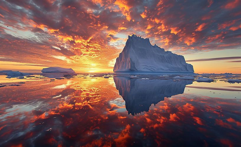 Eismeer von fernlichtsicht