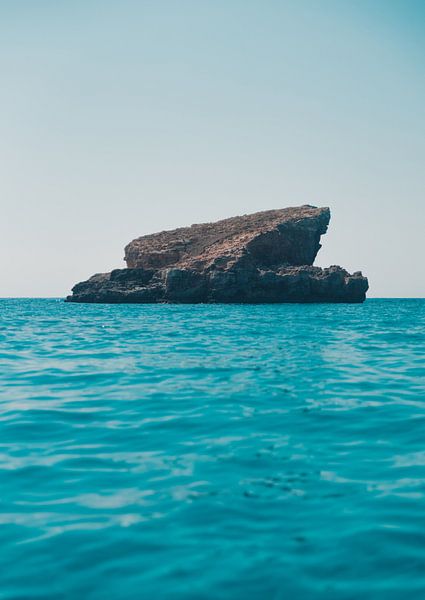 Rock in the Blue Lagoon, Island of Comino, Malta by Dayenne van Peperstraten