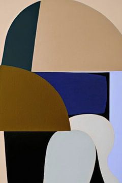 Abstrait moderne dans les tons marron, vert et bleu sur Studio Allee