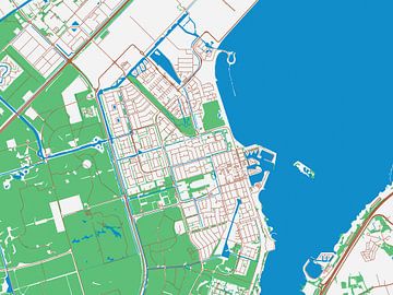 Kaart van Zeewolde in de stijl Urban Ivory van Map Art Studio