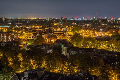 Uitzicht over Haarlem bij nacht