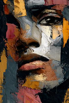 Modern portrait of a woman in warm colours by Lauren Wilde