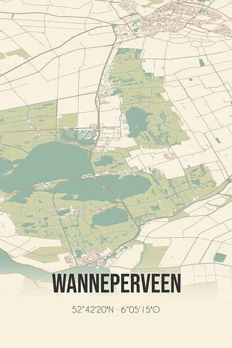 Vintage landkaart van Wanneperveen (Overijssel)