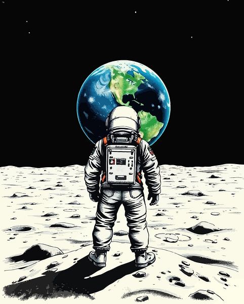 Astronaut Looking at Earth 2 by MIROKKU